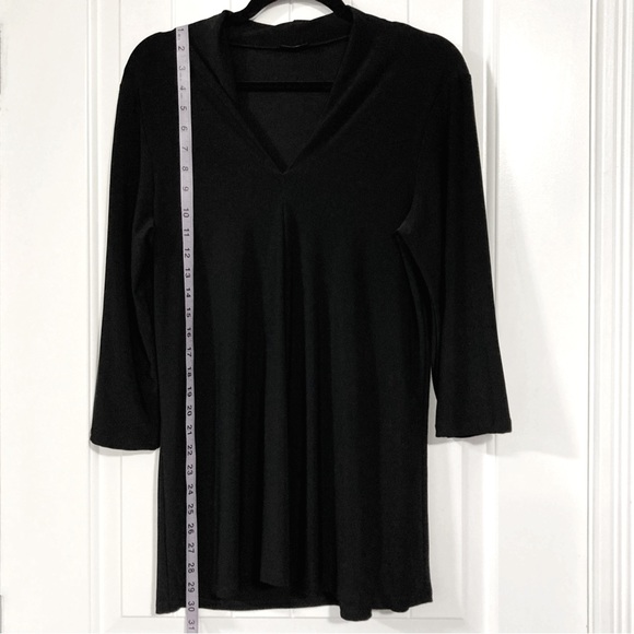 CLIENTELE Black stretch jersey tunic mini dress witchy gothic flowy top MEDIUM - Picture 4 of 12
